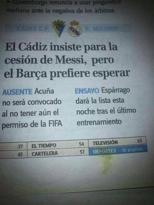Messi estuvo a punto de fichar por el Cádiz