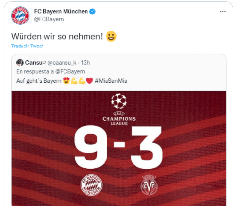 El Villarreal le recuerda al Bayern su vacilada en redes sociales
